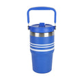 18 oz Stainless Steel Swivel Tumbler - Blue Morpho with White Stripe