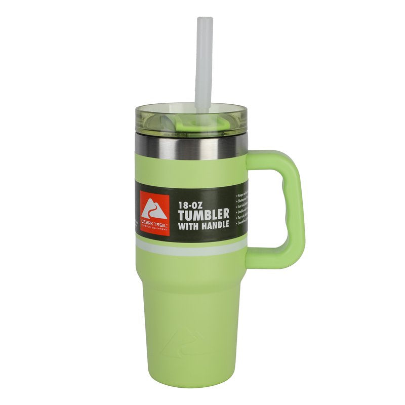 18 oz Stainless Steel Insulated Tumbler with Handle - Sonic Lime Stripes