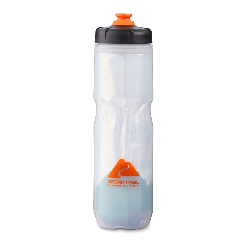 22 oz Insulated Plastic Cycling Water Bottle - Black & White