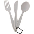 3-Piece Polystyrene Flatware Set - Spoon, Fork & Knife - Gray