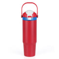 30 oz Stainless Steel Insulated Tumbler with Dual Lid - Red