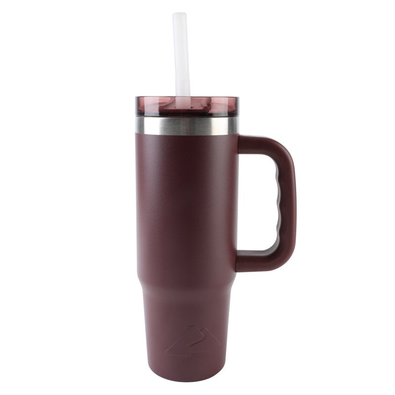 30 oz Insulated Stainless Steel Tumbler with Handle - Maroon