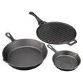 4-Piece Pre-Seasoned Cast Iron Skillet and Griddle Set