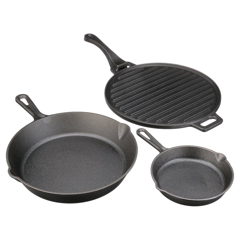 4-Piece Pre-Seasoned Cast Iron Skillet and Griddle Set