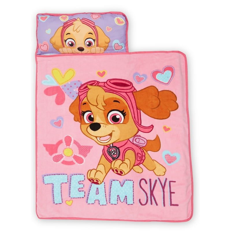 Pink Toddler Nap Mat with Pillow & Blanket - Paw Patrol Skye Themed