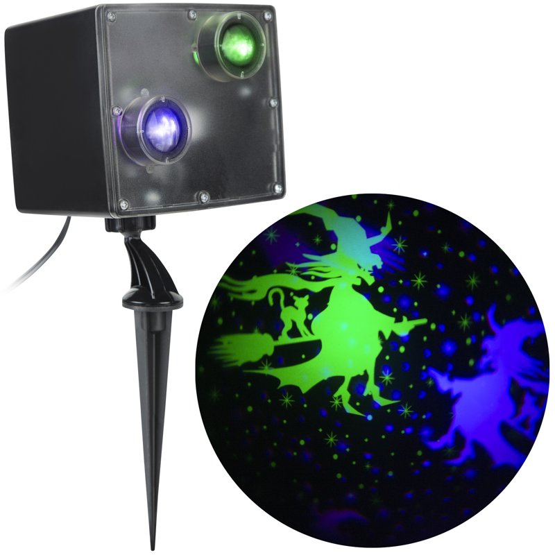 Halloween Projection Light Swirling Storm Flying Witch Outdoor Indoor Decor