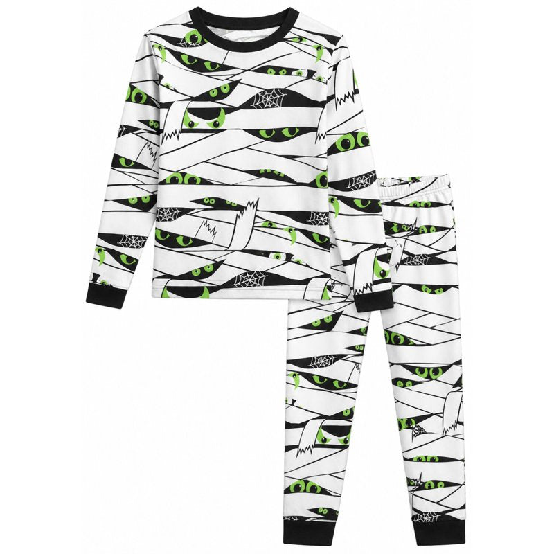 White Mummy Boys Pajama Set - Halloween Glow-in-the-Dark Sleepwear 2T-12 - Variation of THIS listing