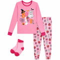 Girls Halloween Pajamas Set with Glow-in-the-Dark Accents - 2T-12, Variation: Bootiful Socks 10-12
