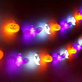 Halloween String Lights with Pumpkins & Bats - 10Ft, 20 LED, 8 Modes, Timer - Variation 1