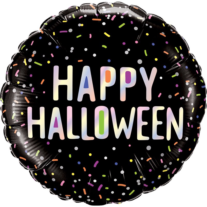 PMU Halloween "Happy Halloween" Sprinkle 18in Mylar-Foil Balloon (25/pkg) Pkg/1