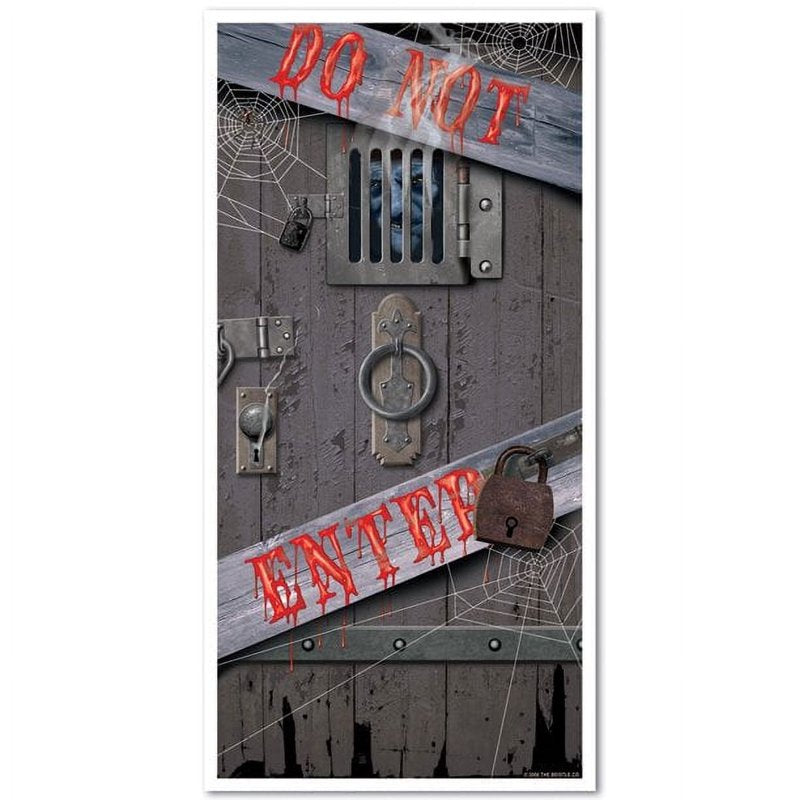 PMU Halloween Do Not Enter Door Cover - Spooky Halloween Decor, 1 Pack