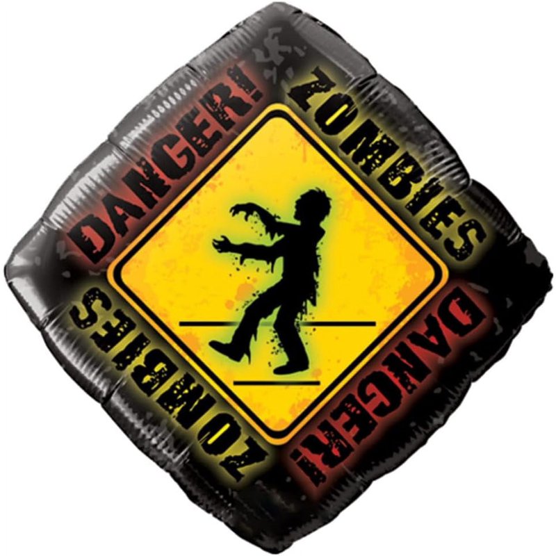 Halloween Zombies Crossing 18-Inch Mylar Balloon Pack - Danger Zombies Variation of THIS Listing