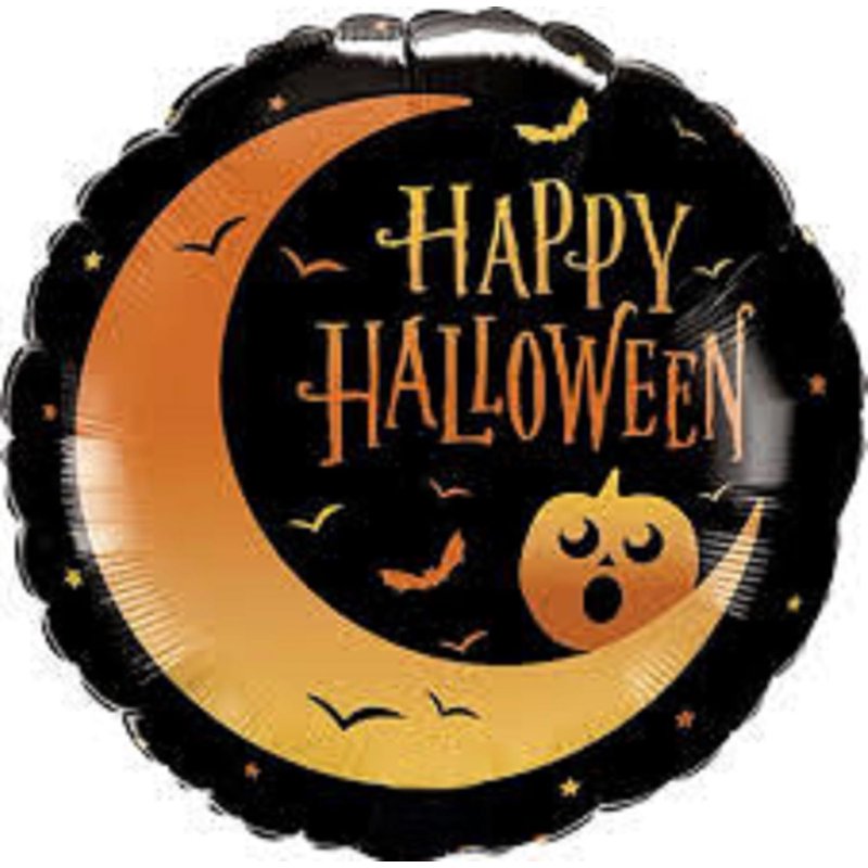 Halloween Party Balloon Set - Crescent Moon & Jack 18 Inch Mylar Foil Balloons, 10 Pack