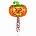 Halloween Pre-Inflated 9 Inch Pumpkin Balloon on Stick - Whimsical Pumpkin, 1 Pack