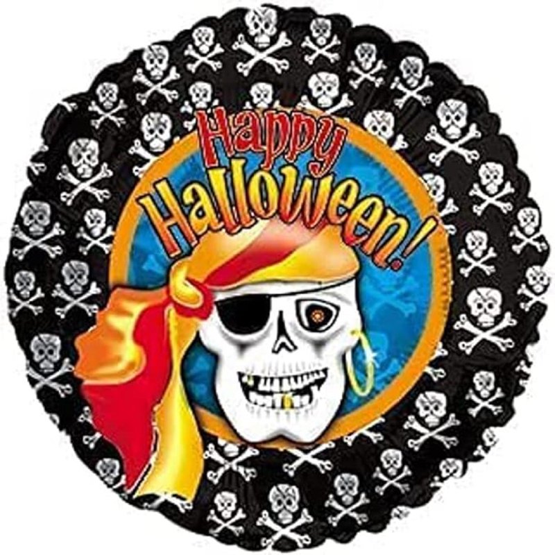 Halloween Pirate Mylar Balloon Pack - 18 Inch Foil Balloons, Variation of Pirate 5