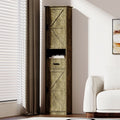 Freestanding Floor Storage Cabinet with Doors & Drawer - Grey