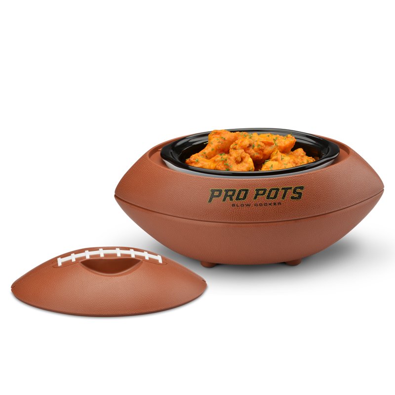 Football-Shaped 1.5-Quart Slow Cooker with Removable Stoneware Insert