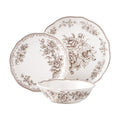 12-Piece Stoneware Dinnerware Set - Brown