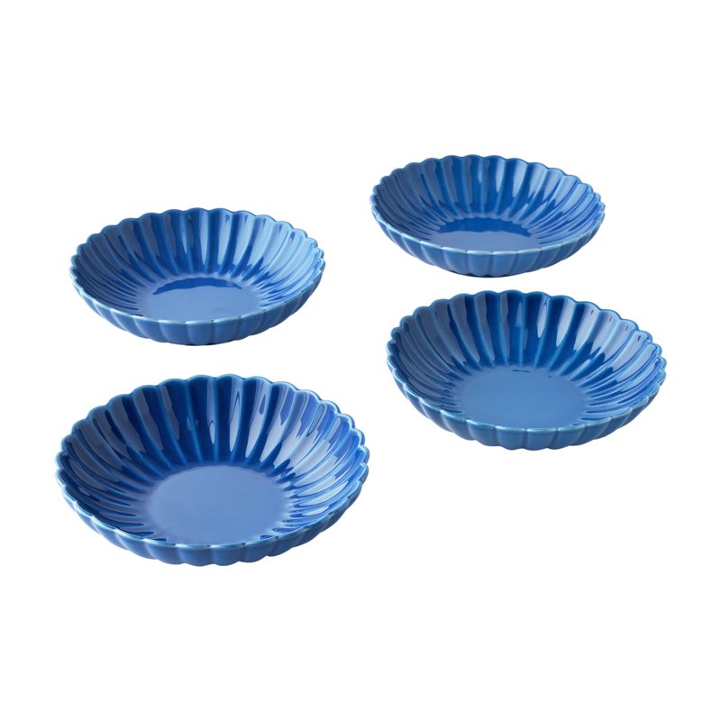 Colette Stoneware Dinner Bowls - Blue, Set of 4