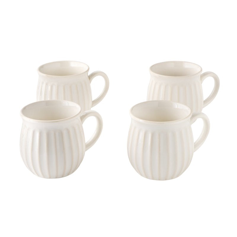 12 oz Stoneware Mugs Set of 4 - Cream Color