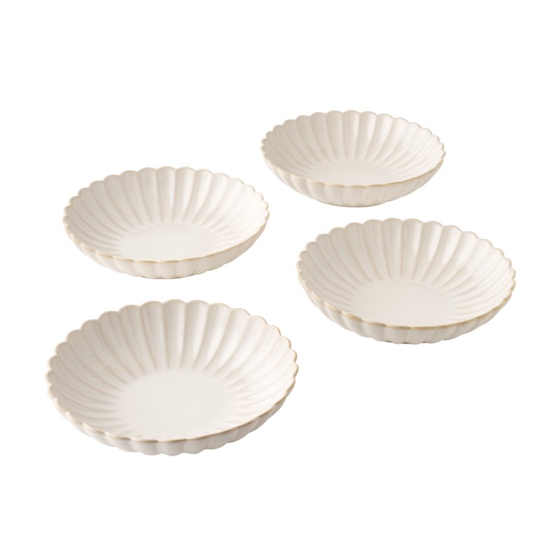 Stoneware Dinner Bowls Set of 4 - Cream Color