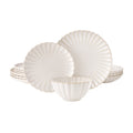 12-Piece Stoneware Dinnerware Set - Off-White