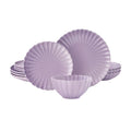 12-Piece Stoneware Dinnerware Set - Purple