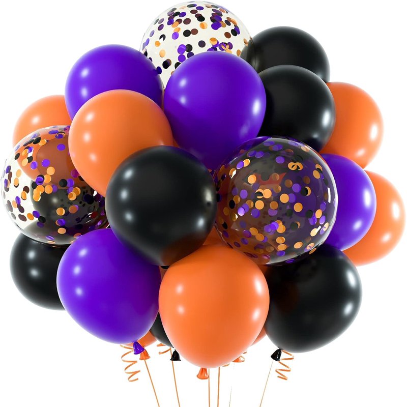 35 Pack Halloween & Party Balloons - Latex & Confetti Sets for Birthday, Haunted Themes