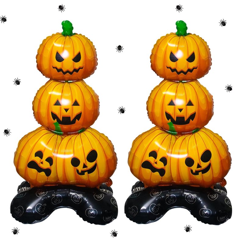 Halloween Pumpkin Foil Balloons 61.4 Inch Pack of 2 - Scary Pumpkin Party Decorations