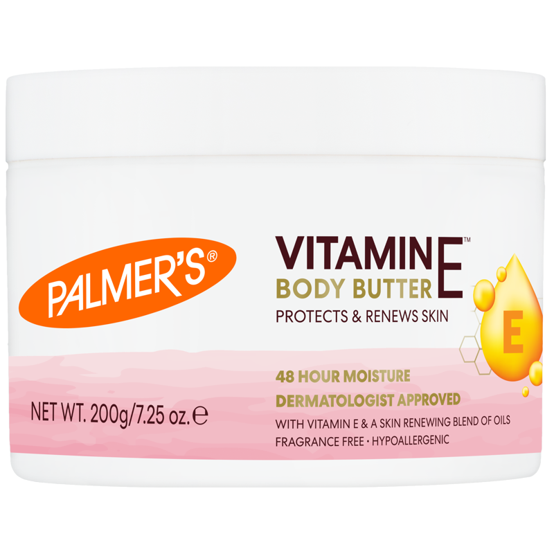 Vitamin E Body Butter - Intensive Moisturizing Cream for Dry Skin, 7.25 oz