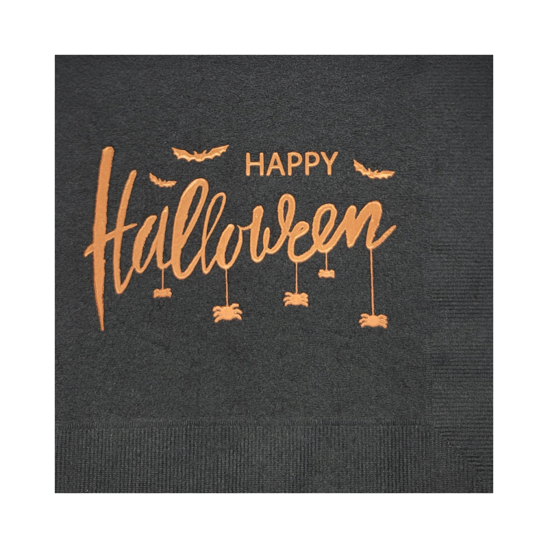 Happy Halloween Foil Printed Luncheon Napkins - 25 Pack, Paper Frenzy