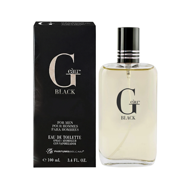 G’eàu Black Eau De Toilette Spray for Men, Long-Lasting Spicy Aquatic Scent