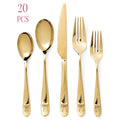 20-Piece Stainless Steel Flatware Set - Gold, Service for 4