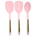 3-Piece Kitchen Utensil Set with Jewel Handles - Pink Nylon