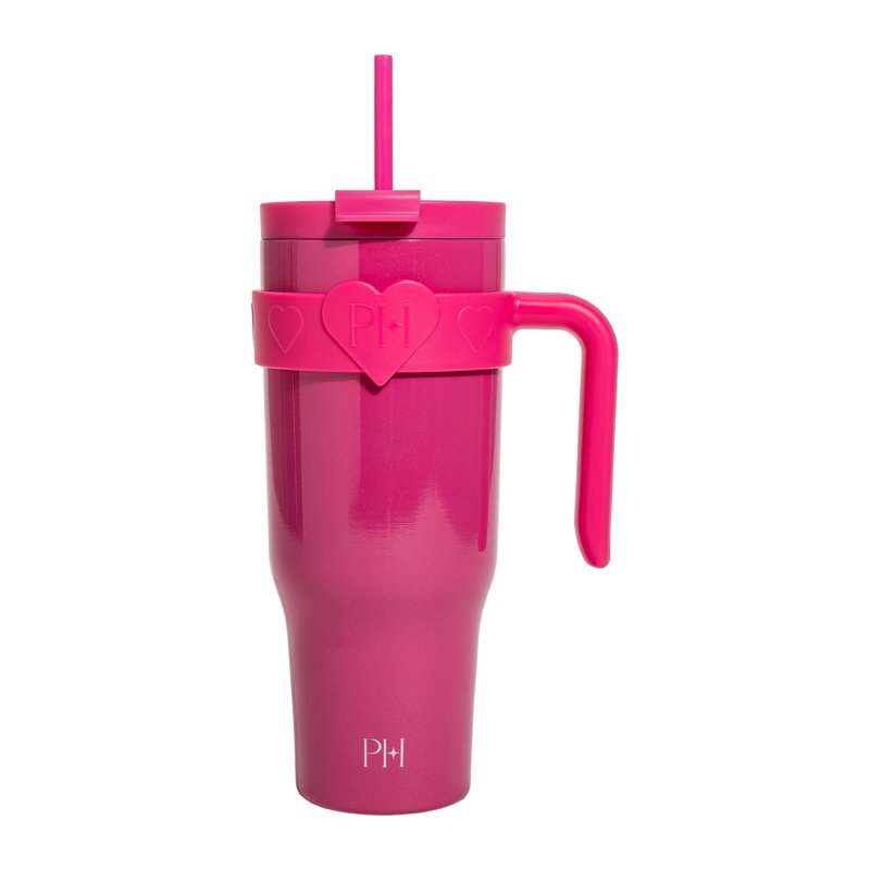 40 oz Double-Wall Insulated Tumbler with 2-in-1 Lid - Hot Pink