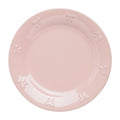 Stoneware Salad Plate with Embossed Bow Detail - 8.5 Inch, Blush Pink