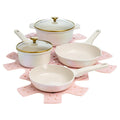 10-Piece Ceramic Non-Stick Cookware Set - Iridescent White