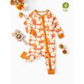 Baby Pajamas with Bamboo Viscose Footless Zip-Up Sleep N Play for 3-6 Months - Orange, Variation 5#