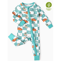 Baby Boy Pajamas 2-Pack Zip Sleep N Play Dinosaur Blue 6-9 Months - Bamboo Viscose