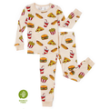 Toddler Girls Boys Pajama Set Snug Fit Viscose Bamboo 4T Apricot - Kids Nightwear