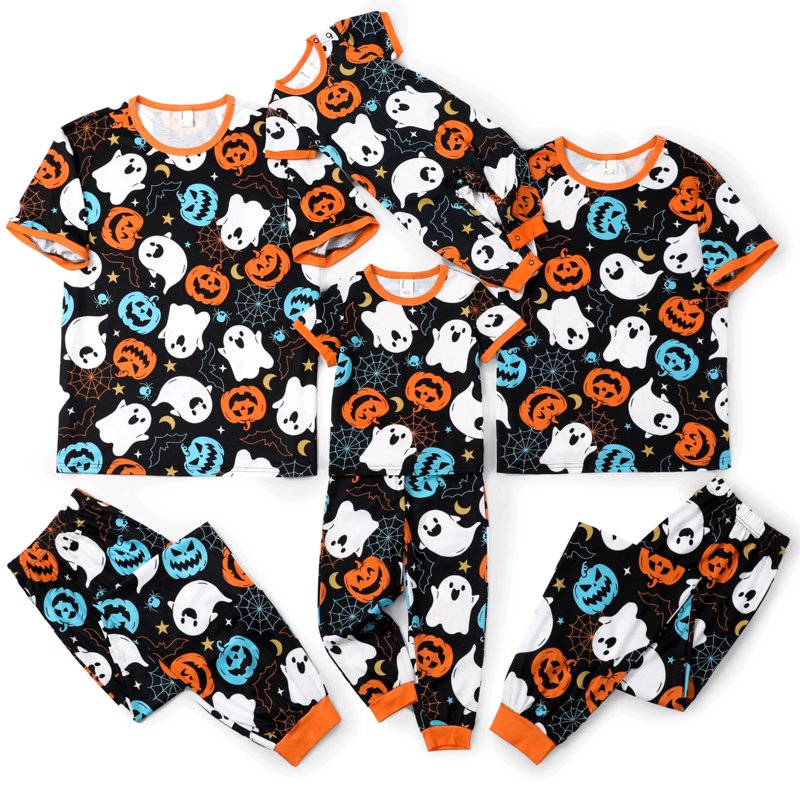 Kids Halloween Pajama Set Ghost & Pumpkin 2T Black Variation of THIS listing