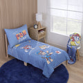 Paw Patrol Toddler Bedding Set - Pups at Play, Reversible Comforter & Pillowcase, Fits Standard Toddler Bed, Blue