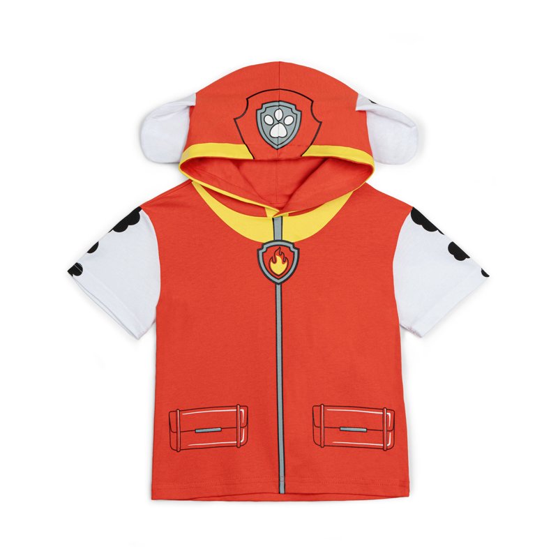 Kids Paw Patrol Hoodie T-Shirt Marshall Bright Red 10-12 - Boys Cosplay Top