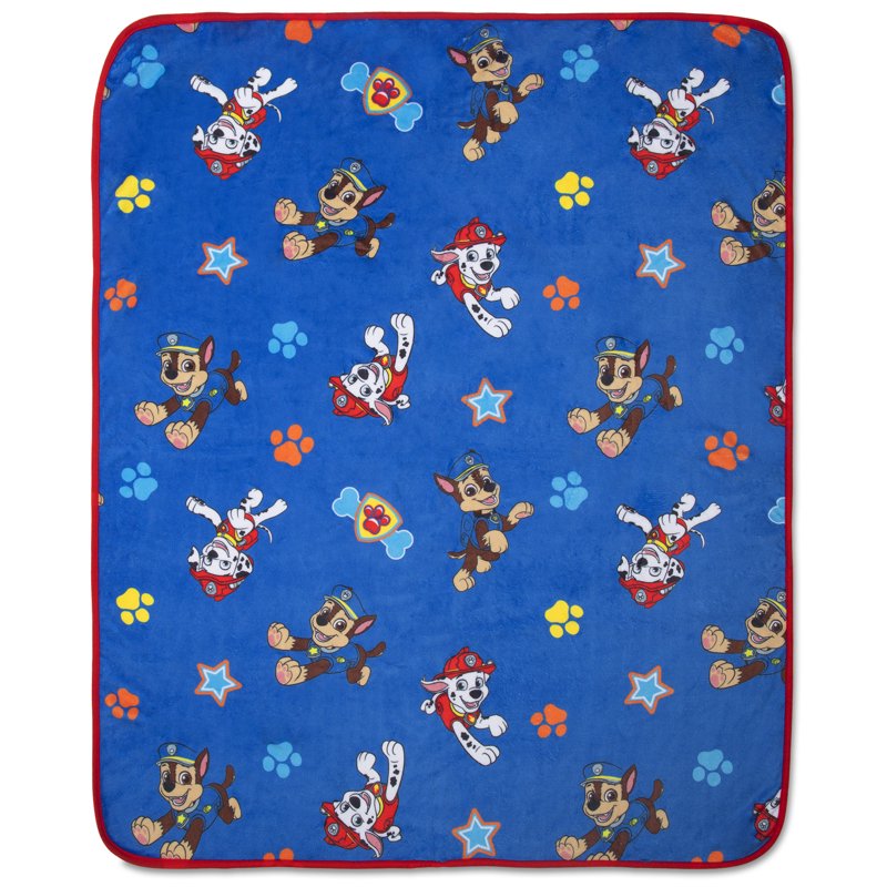 Paw Patrol Plush Toddler Blanket - Blue 40x50 Inches, Boy or Girl Variation of Paw Patrol Single
