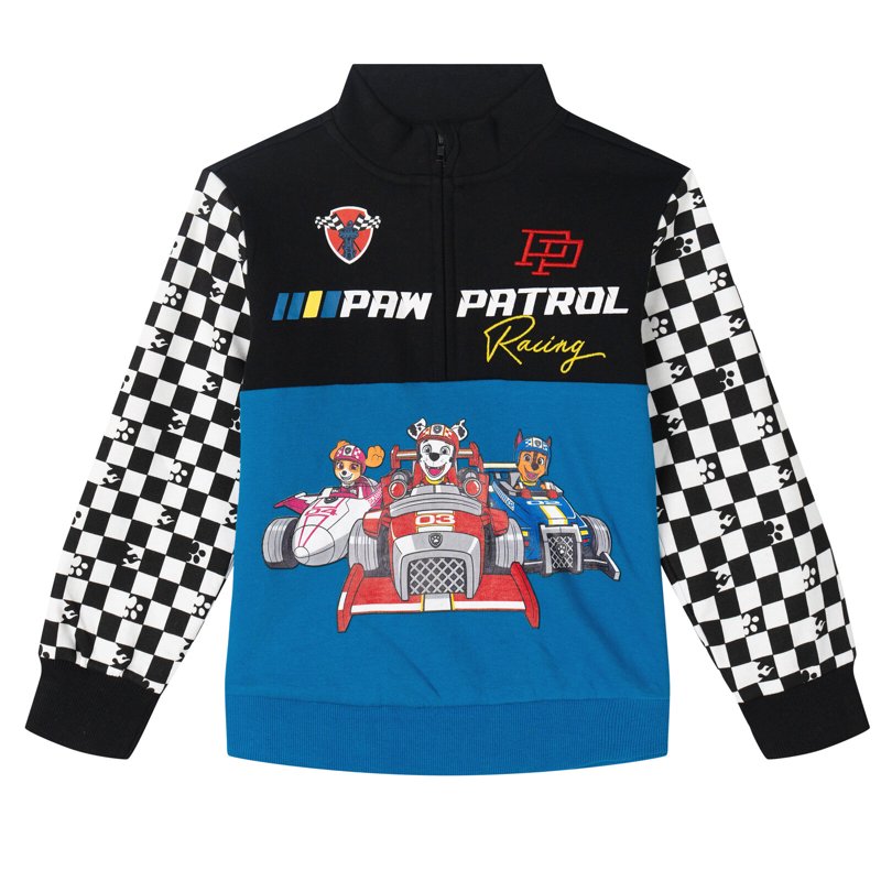 Toddler Boys Paw Patrol Skye Chase Marshall Fleece Half Zip Sweatshirt Black Blue 2T