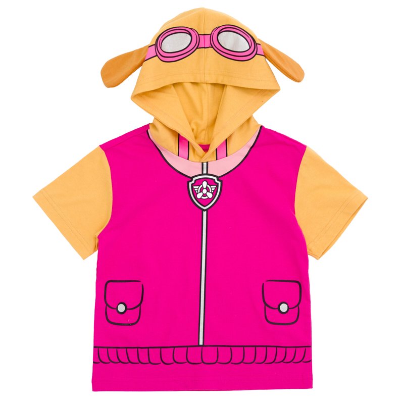 Kids Skye Pink Tan Paw Patrol Cosplay Hooded T-Shirt - 7-8 Years