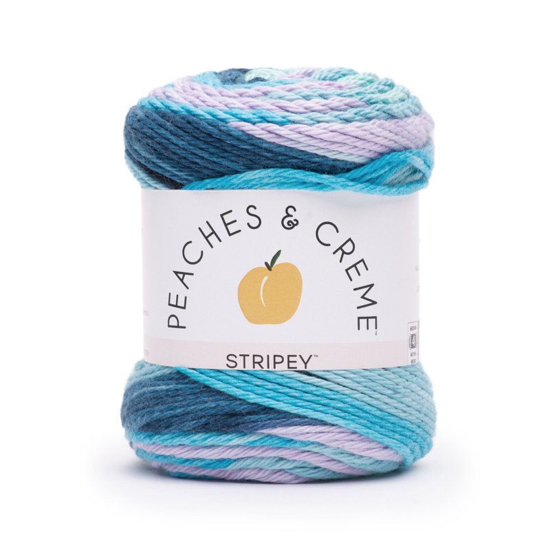 Medium Cotton Yarn - Self-Striping Worsted Weight, Evening Sea, 102 Yards