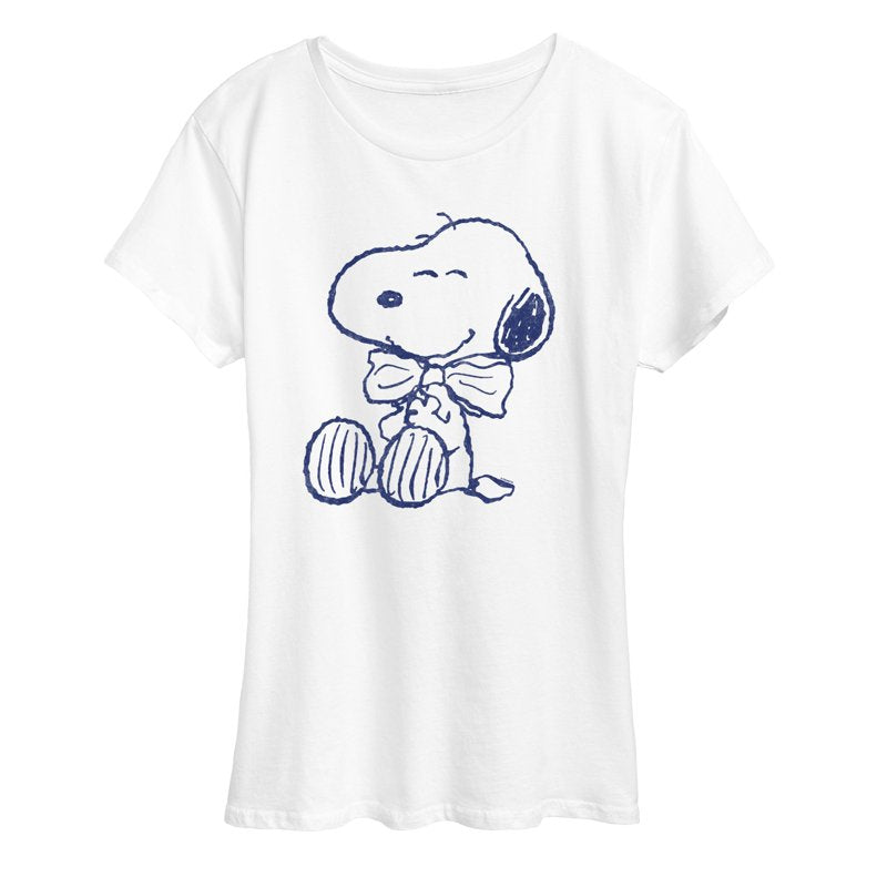 Fancy Snoopy Women's Short Sleeve Graphic T-Shirt - White 4X