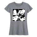Women's Short Sleeve Peanuts Snoopy Faces Graphic T-Shirt Heather Grey 3X