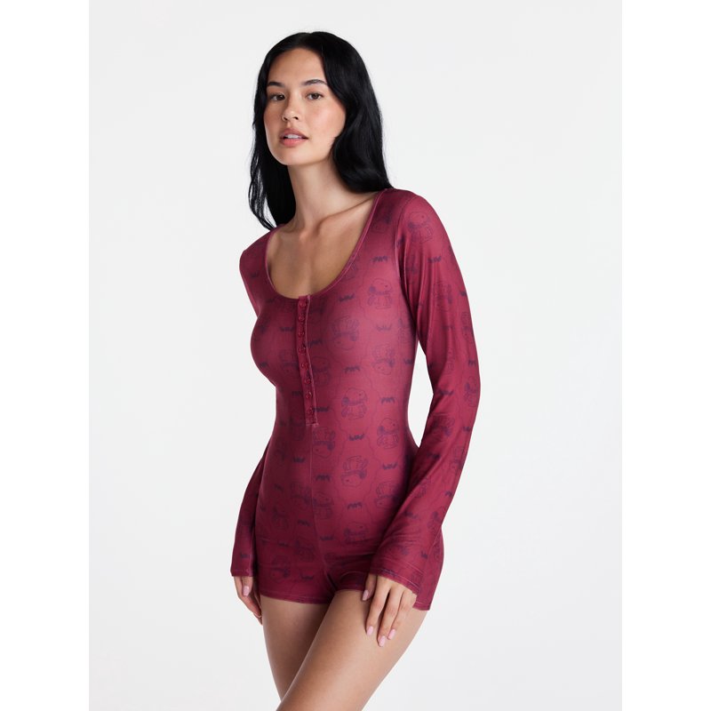 Peanuts Snoopy Gothic Women's Sleep Romper - Red M Variation